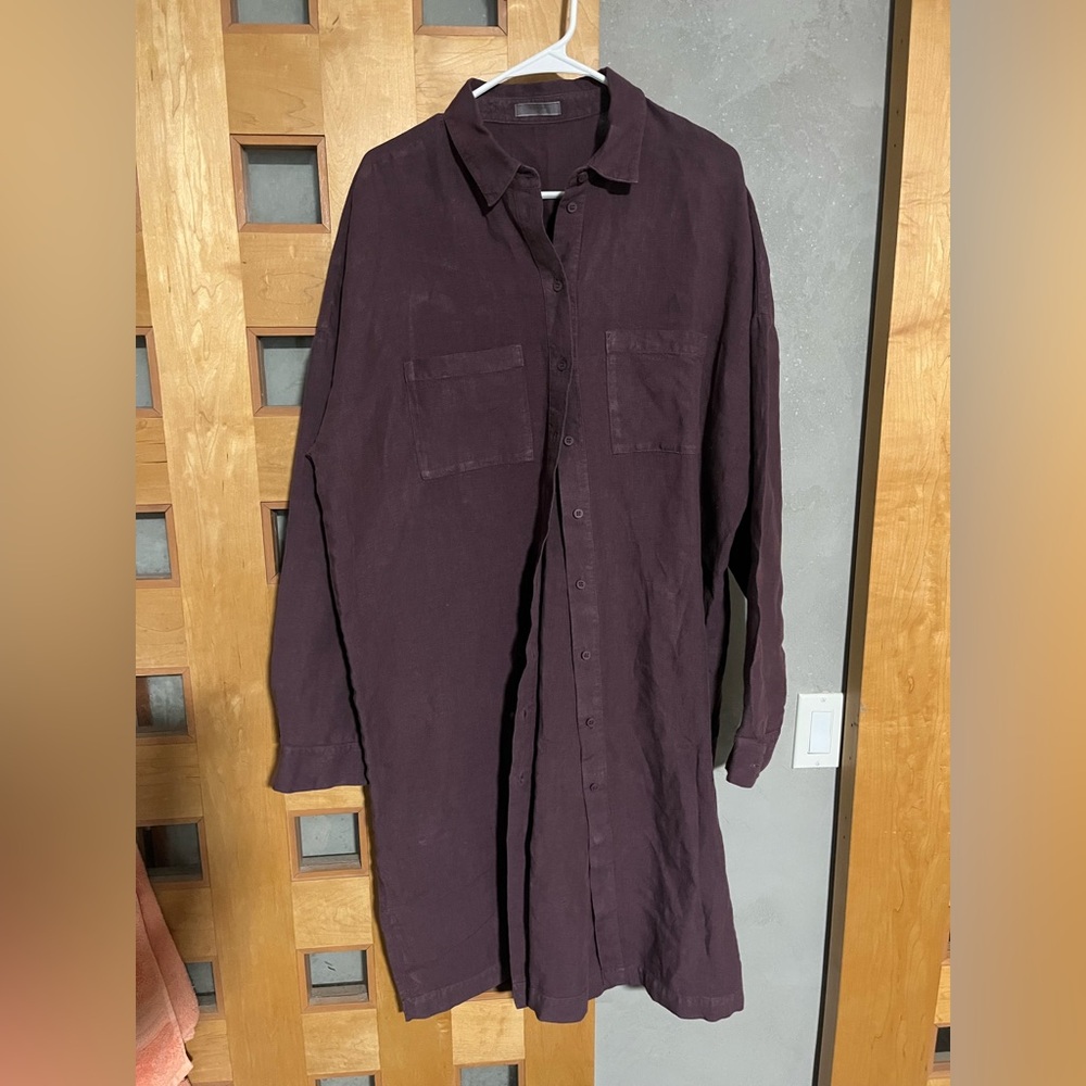 Menique Margo Linen Shirtdress, XL